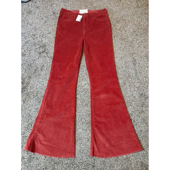 NEW Altar’d State Corduroy Flare Bell Bottoms Stretch Raw Hem High-Rise Jeans 30 - Picture 2 of 10
